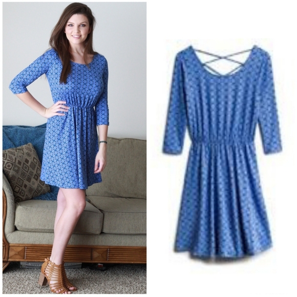 French Grey Dresses & Skirts - French Grey Stitch Fix Marjorie Blue Knit Dress